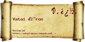 Vatai Áron névjegykártya